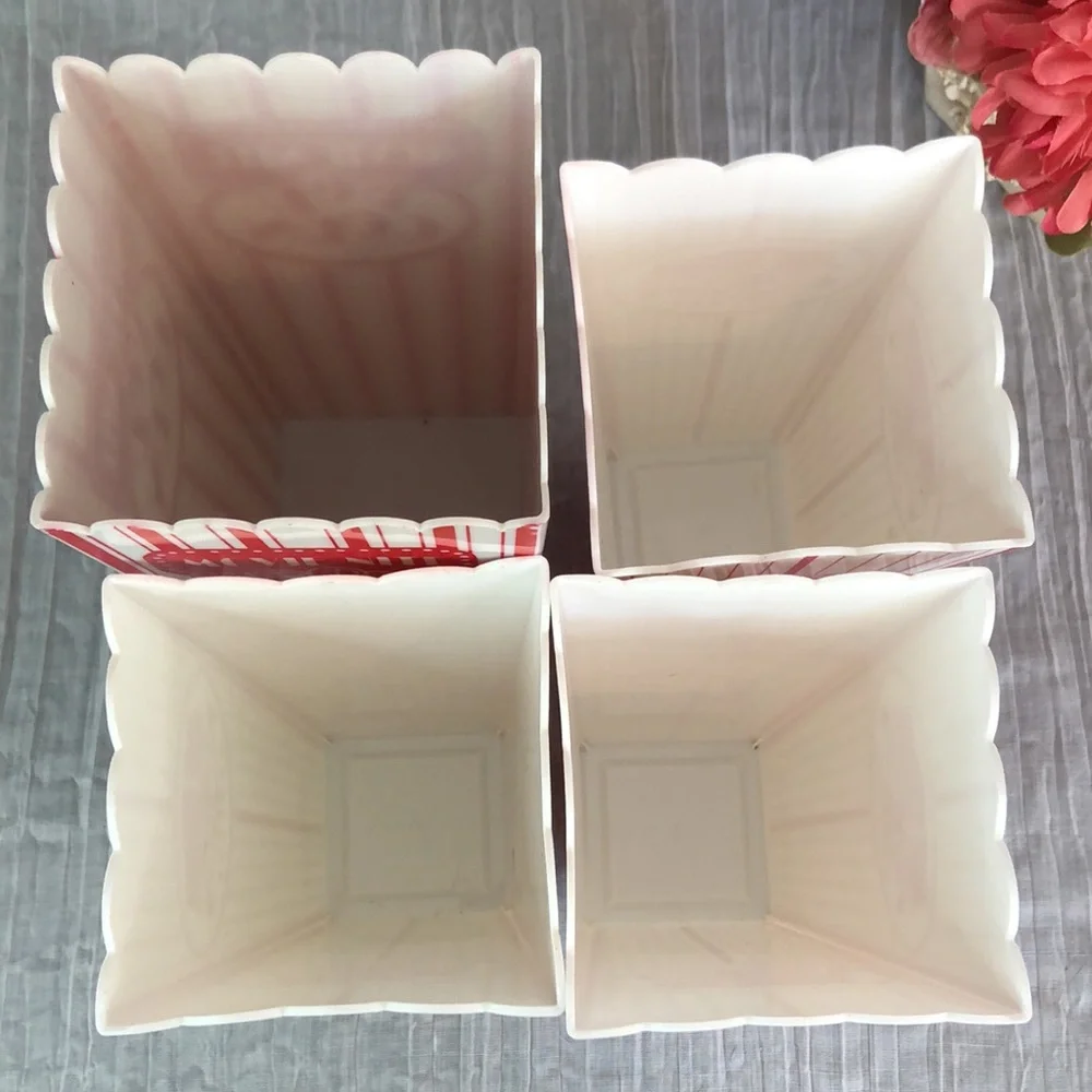 POPCORN tall containers lot of 4 plastic boxes buckets for movie night TV time
